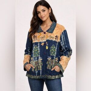 Vintage Sandy Starkman Spirit Jacket Embroidered Boho Women’s size 1X